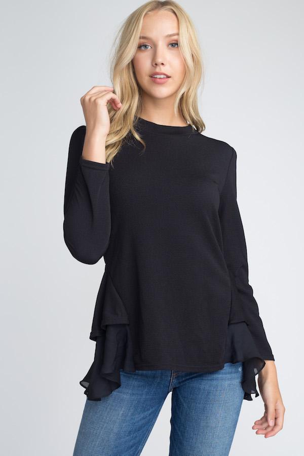 Long sleeve ruffle