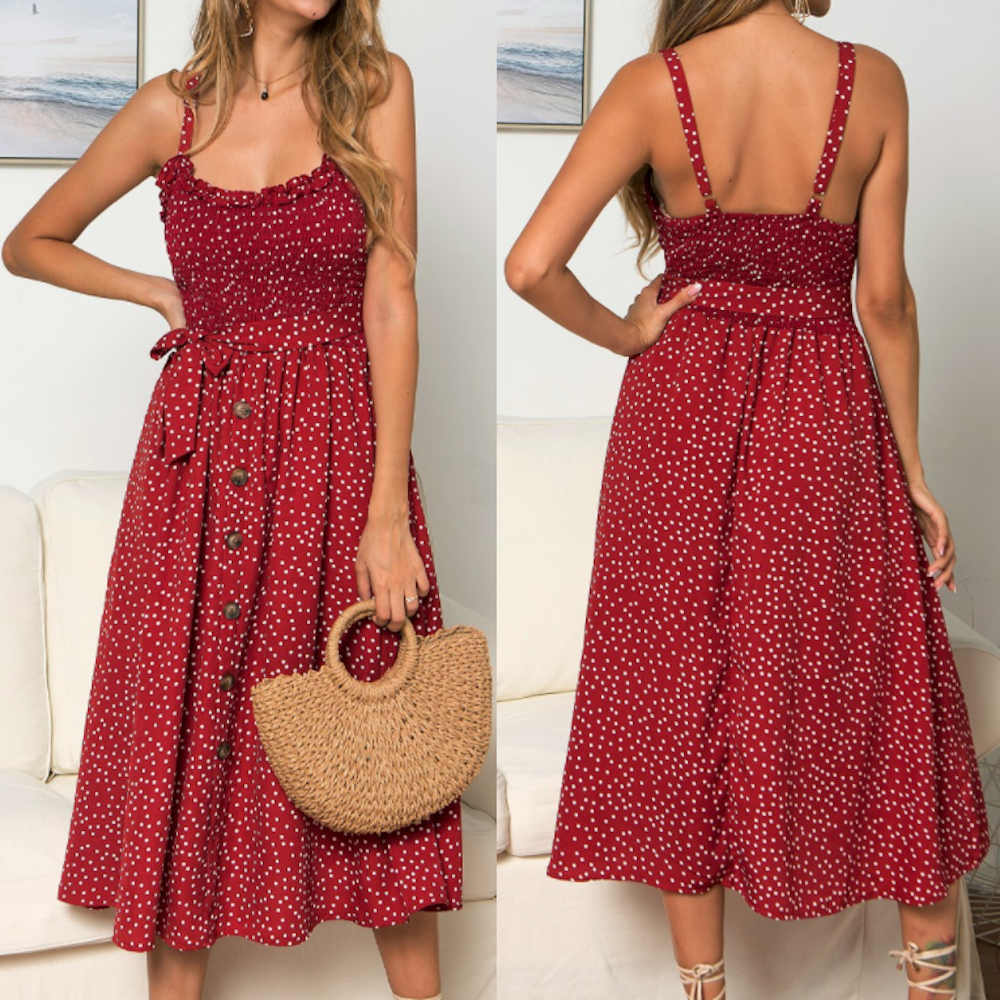 Polka dot maxi dress