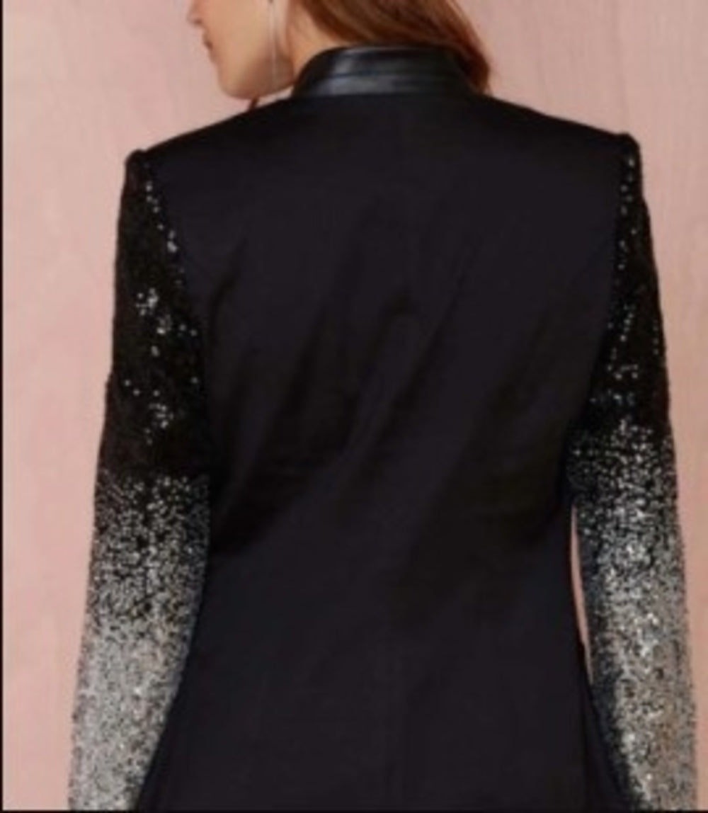 Sequins sleeve blazer